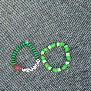 Green Beaded Kids Bracelet Set